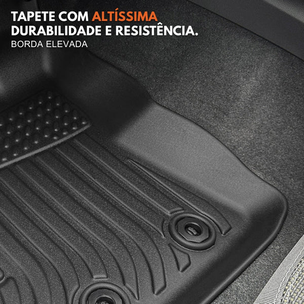 Detalhe da borda elevada 3D do tapete